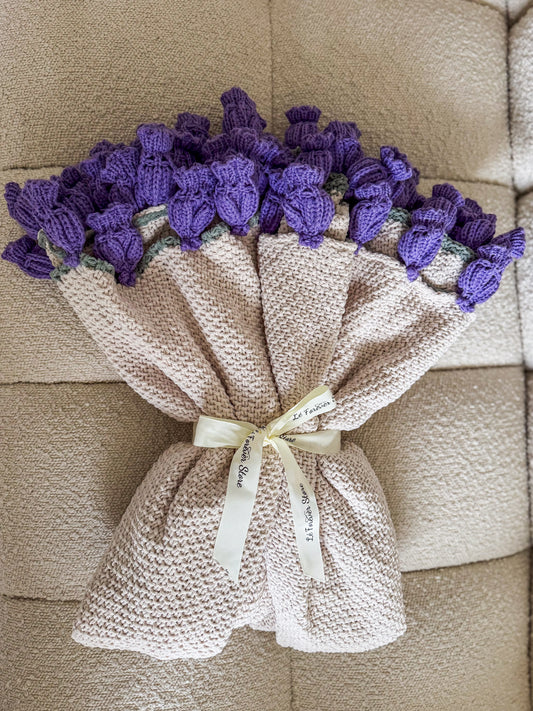 Purple Lily & White Blanket